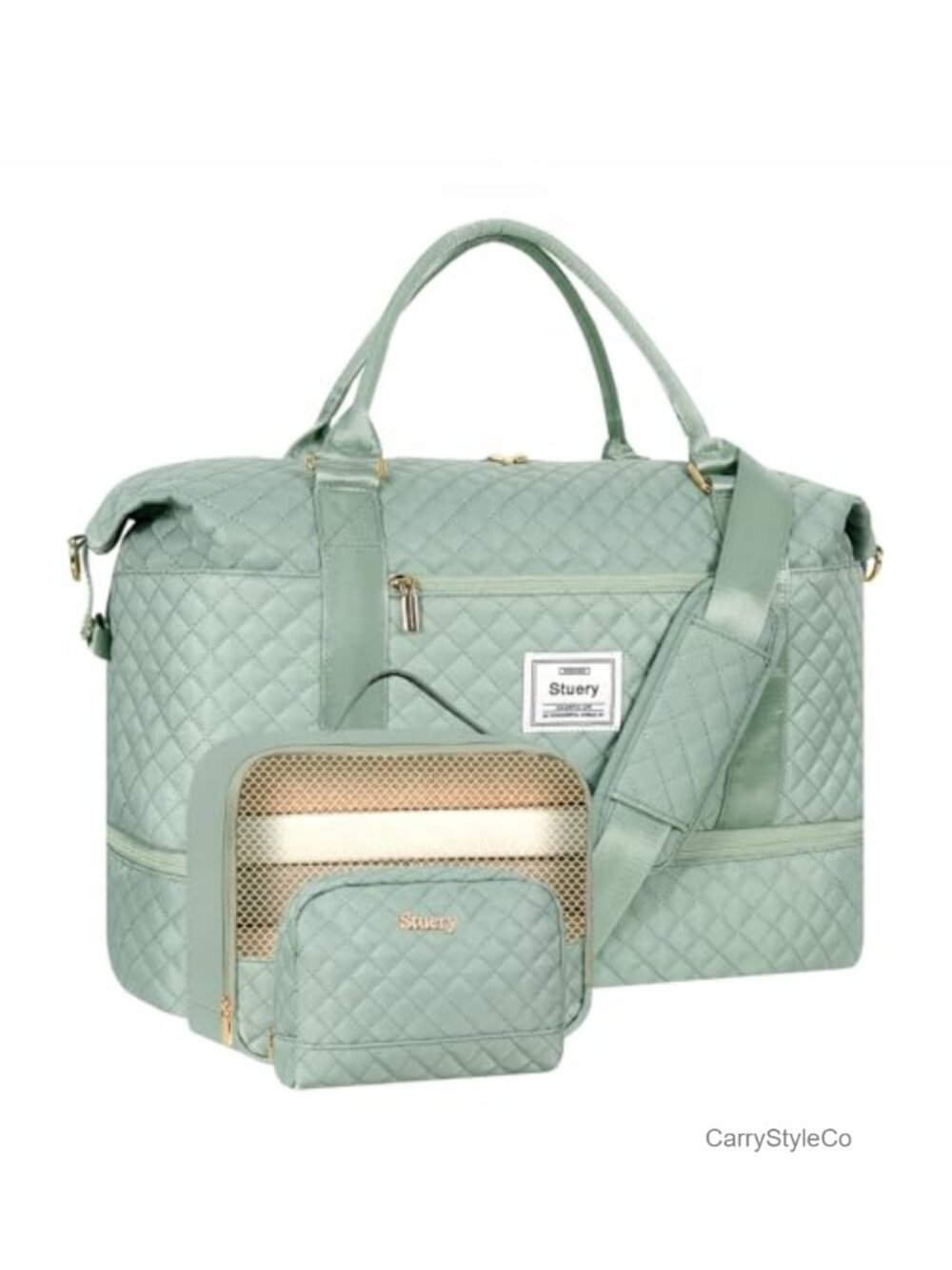 Large Travel Duffel Weekender Bag with Shoe Compartment, 3-in-1 Overnight Bag